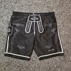 Traditional German Oktoberfest Shorts ALPIN de Luxe Trachten Lederhosen Brown L
